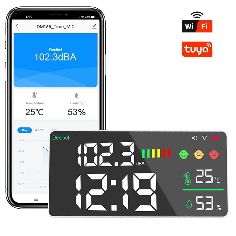 Tuya intelligens zajszintmérő mobilalkalmazással